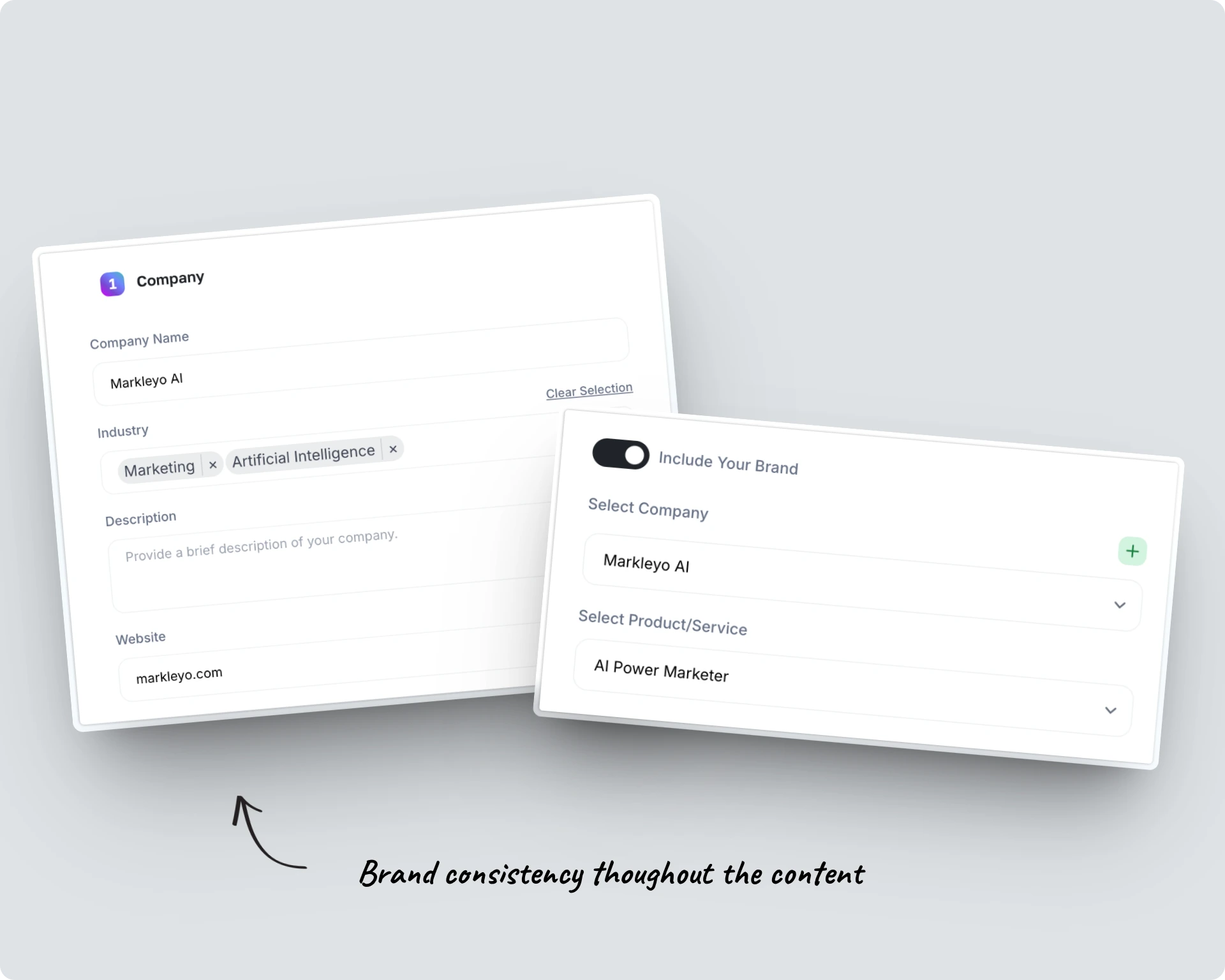 In built Brand voice by Markleyo AI