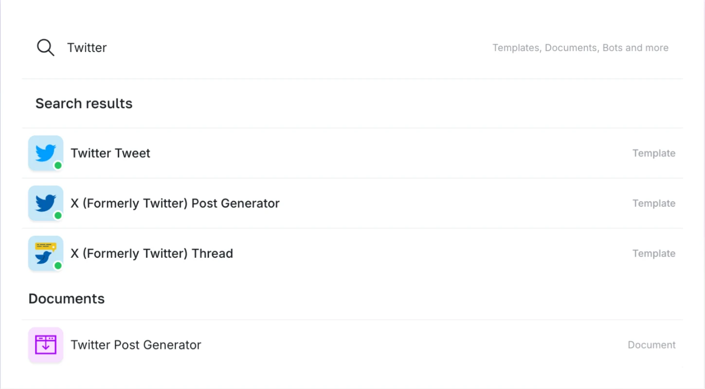 Search the AI Writer Template