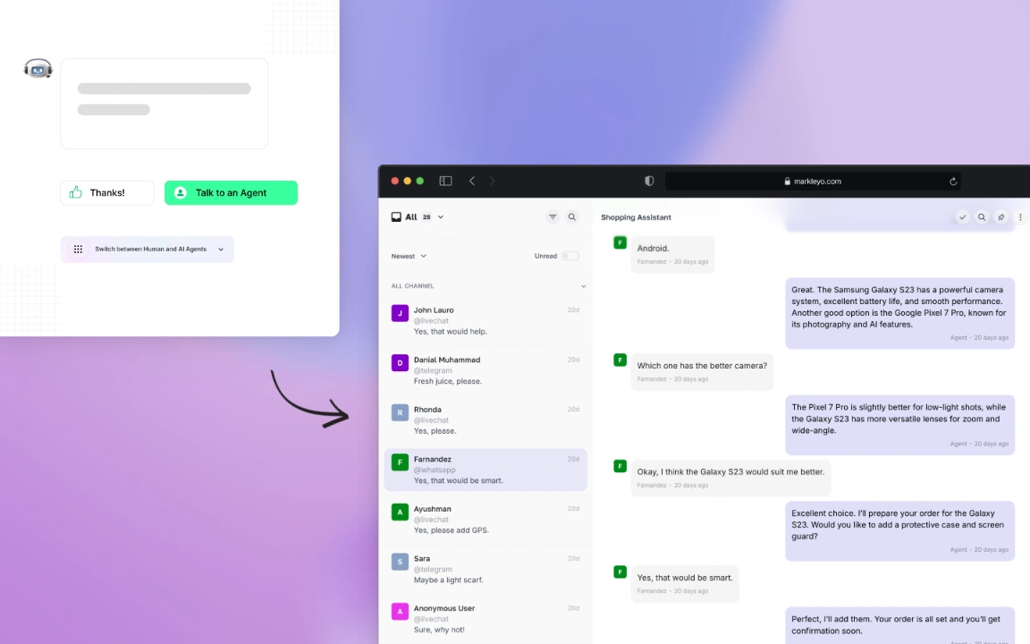 Human touch when it matters - human handoff
